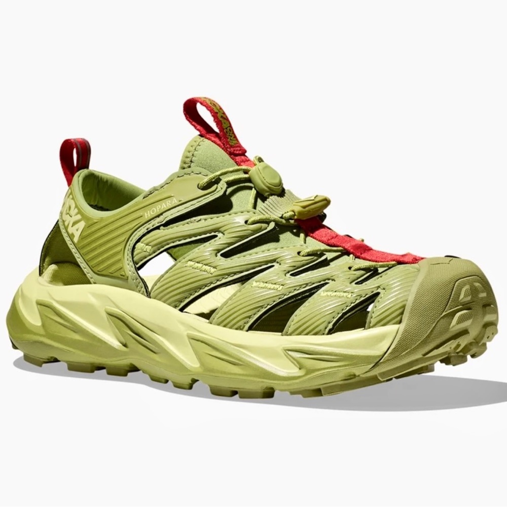 NWT Hoka Hopara Hiking Sandal Wet / Dry shoe in Dark Citron Luminary Green - Picture 12 of 16